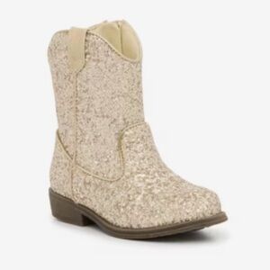 Kelly & Katie Lil Amelia Glitter Cowboy Boot, Gold, Toddler Size 10